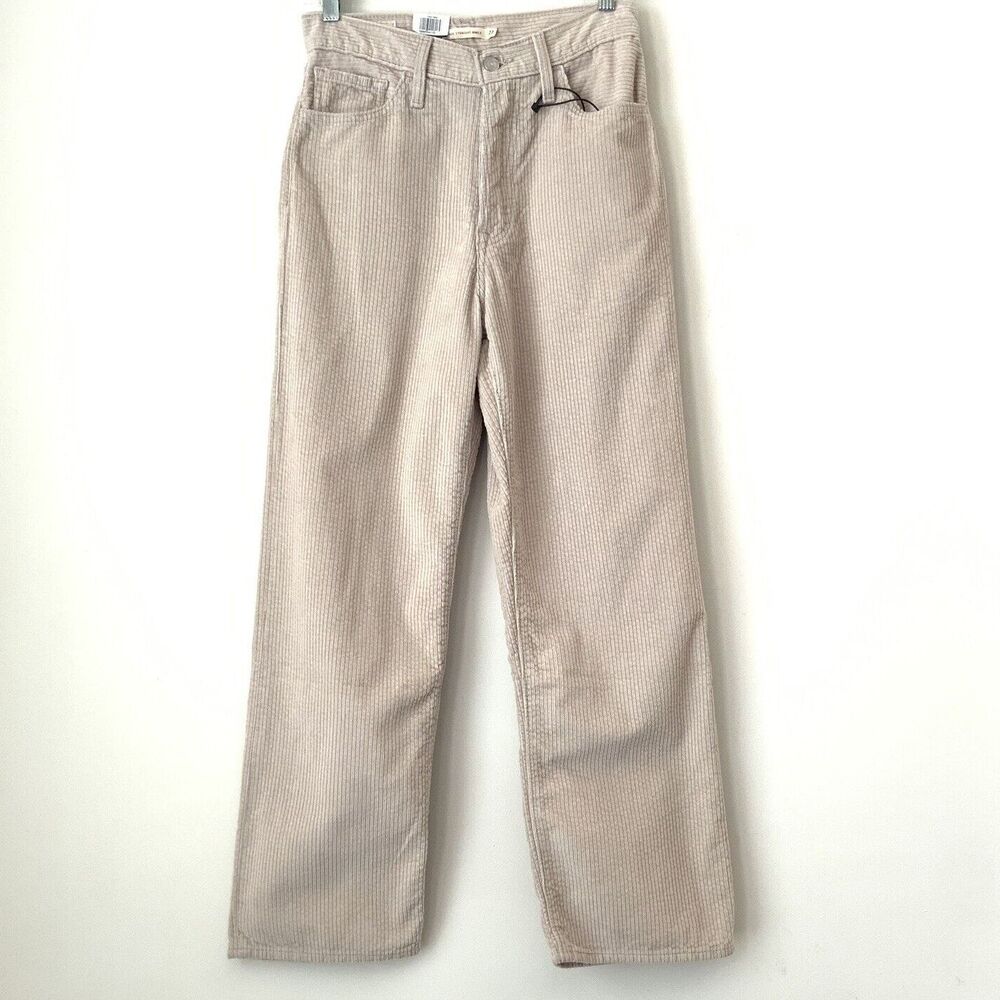 Levi’s Premium Ribbed Ribcage Straight Ankle High Rise Pants Khaki 27 - Picture 12 of 12